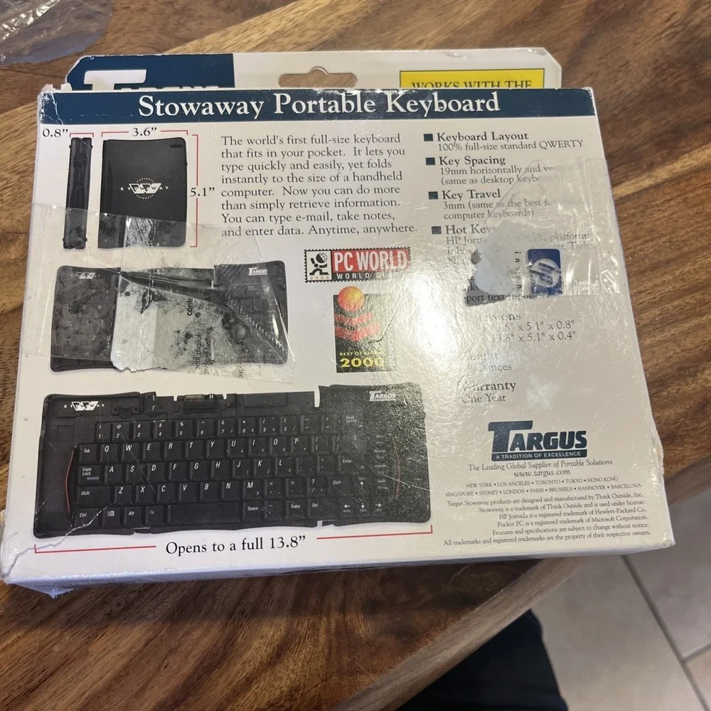 Vintage Targus Stowaway Portable Keyboard PA820U HP Jornada 540 Series PDA